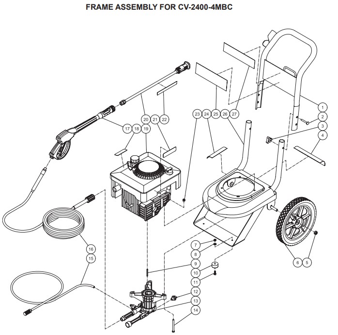 MITM CV-2400 pressure washer replacement parts